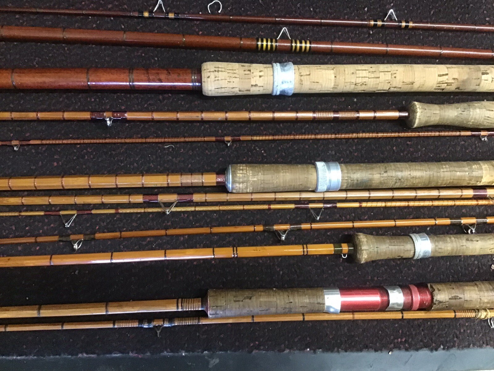 5 vintage split cane fishing rods eBay