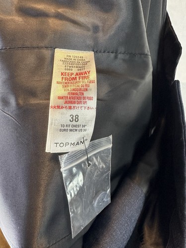 Conjunto de traje Topman para hombre pantalones + chaleco azul talla 38 - Imagen 8 de 8