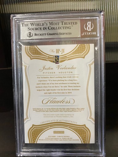 2019 Justin Verlander Flawless Ruby Patches BGS Mint Astros Houston CYA POP 1/1 - Picture 2 of 2