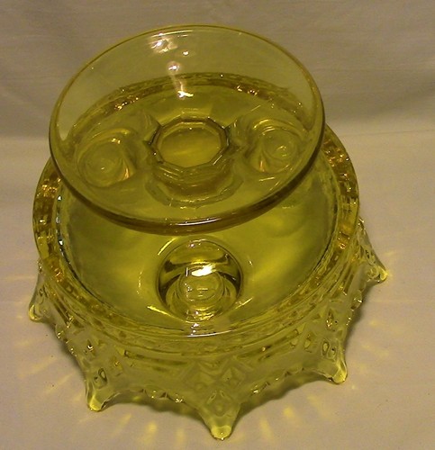 SELTENE FOSTORIA CROWN COLLECTION LUXEMBURG CROWN # 2766 TRINDLE BOWL TRI CANDLE - Bild 3 von 3