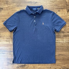 Polo Ralph Lauren Custom Slim Fit Men s Blue Solid Polo Shirt Short Sleeve M