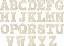 5 Inch 66 Pieces Wooden Letters Unfinished Wood Alphabet Letters for Crafts ...