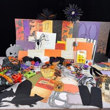 Halloween Vintage 1 Junk Journal Ephemera Kit 150 Pc Lot Craft Scrapbook Paper