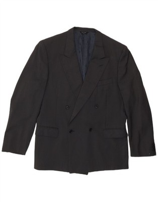ROBERTA DI CAMERINO Herren Zweireiher Blazer Sakko IT 52 XL Schwarz AW10