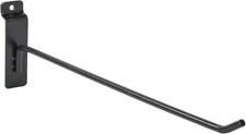 12 Inch Black Peg Hook for Slatwall - Pack of 25 - Slatwall Hooks for Use With