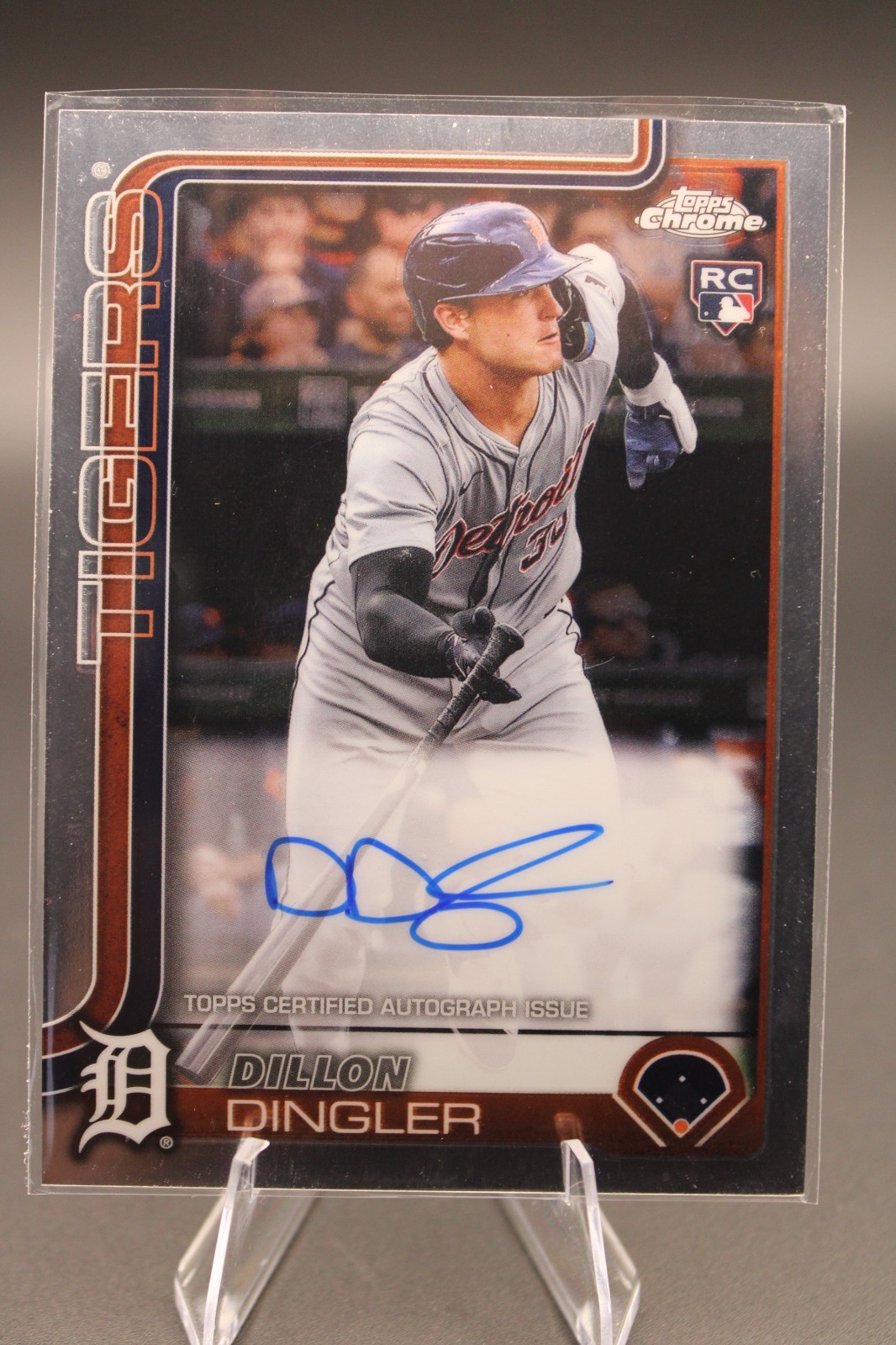 2025 Topps Chrome Rookie Autographs Dillon Dingler #RA-DD (AU, RC) Tigers