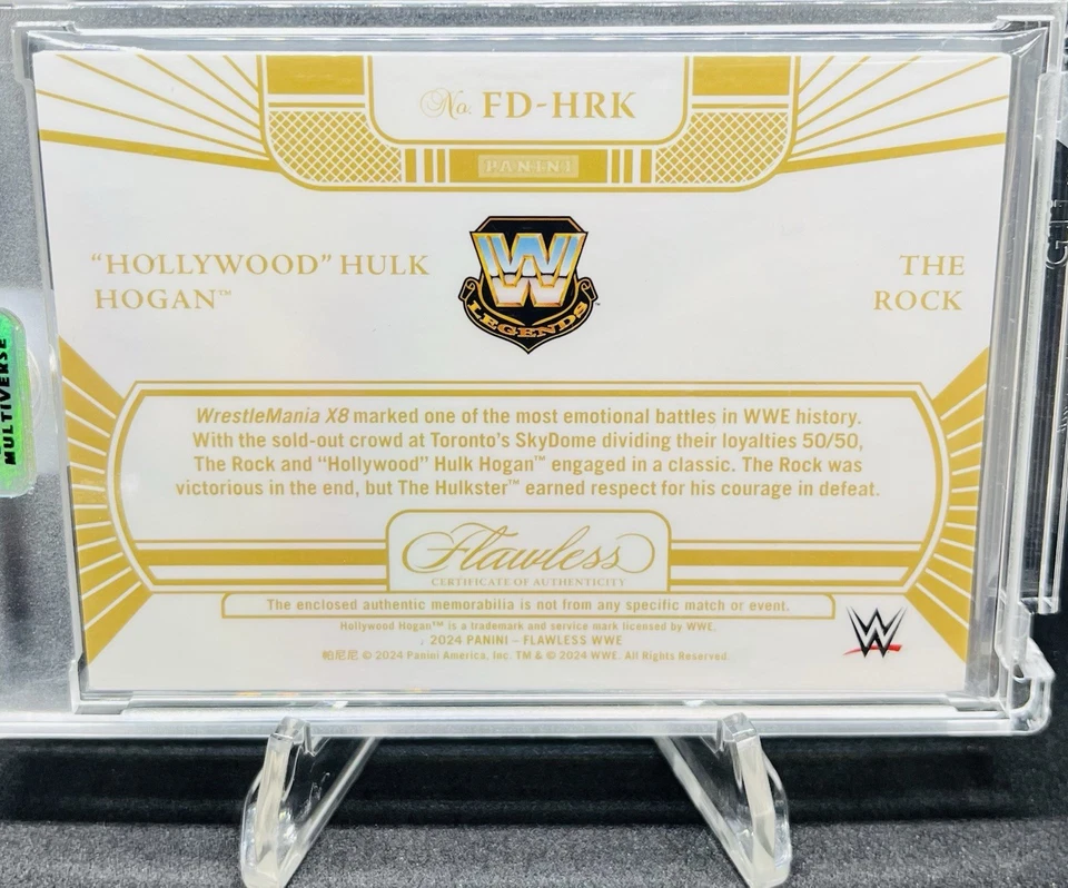 2024 Flawless WWE Hollywood Hulk Hogan And The Rock Dual Memorabilia /15 - Image 3 of 3