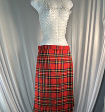 Highland Home Industries Women's Red Traditional Kilt 100 Pure New Wool Size 12