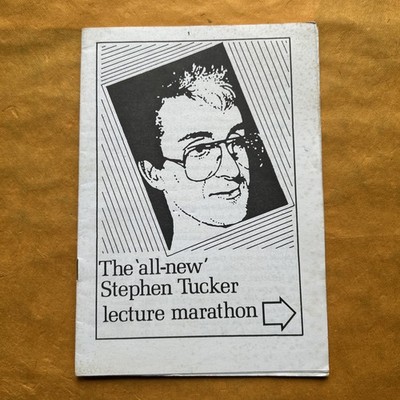 Der brandneue Stephen Tucker Vortragsmarathon, um 1985