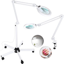 15X Magnifying Glass with Light and Stand, Real Glass Lens, 5 Color Modes, Stepl