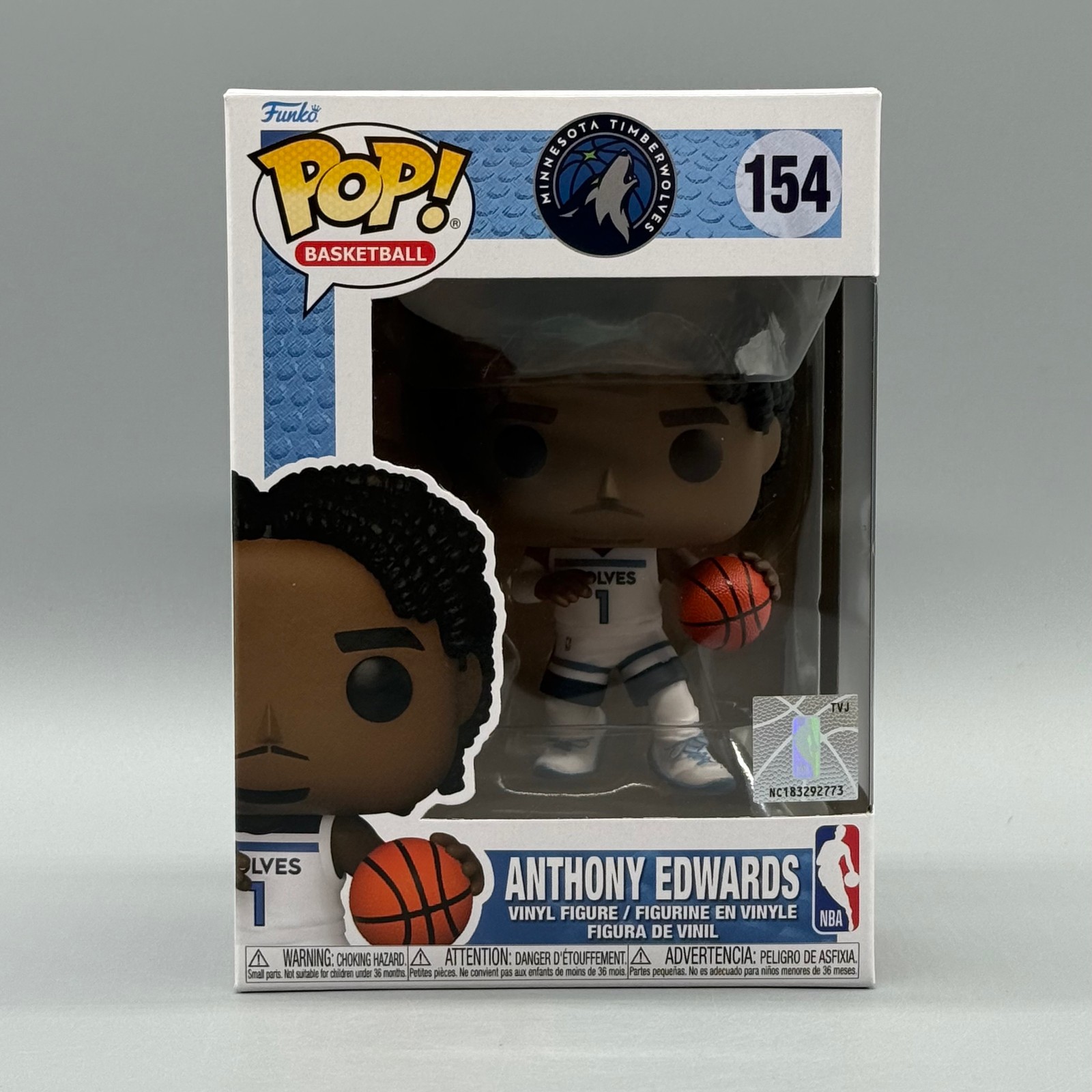 Funko Pop! Baloncesto #154 Anthony Edwards Minnesota Timberwolves Con Protector