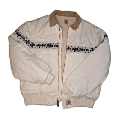 90s Carhartt Santa Fe Southwest Aztec Jacket Quilt Lined Mens XL