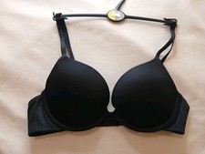 Ex M&S Underwired Padded Push Up Bra Colour Black Size 32D Box BR2- 16