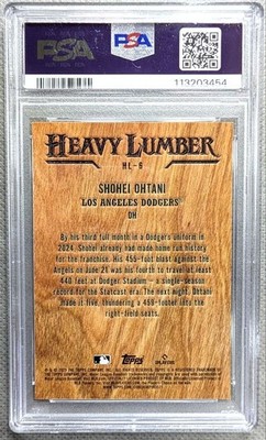 【PSA9】大谷翔平 2025 Topps Heavy Lumber #HL-6 2025 Topps Series 1 - Heavy Lumber Shohei Ohtani #HL-6 for sale