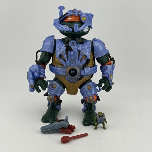 Michelangelo's Cyber Command Playset -Vintage 1995 TMNT Turtle In A Turtle Mini