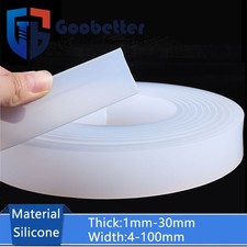 White Silicone Strip Flat Sealing Gasket Width 4-100mm Thick 1mm 1.5mm-30mm