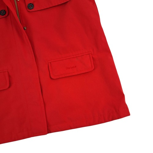 Barbour Rothesay Jacke Damen US Größe 12 rot durchgehender Reißverschluss wasserdicht Tartan-Akzent - Bild 2 von 24