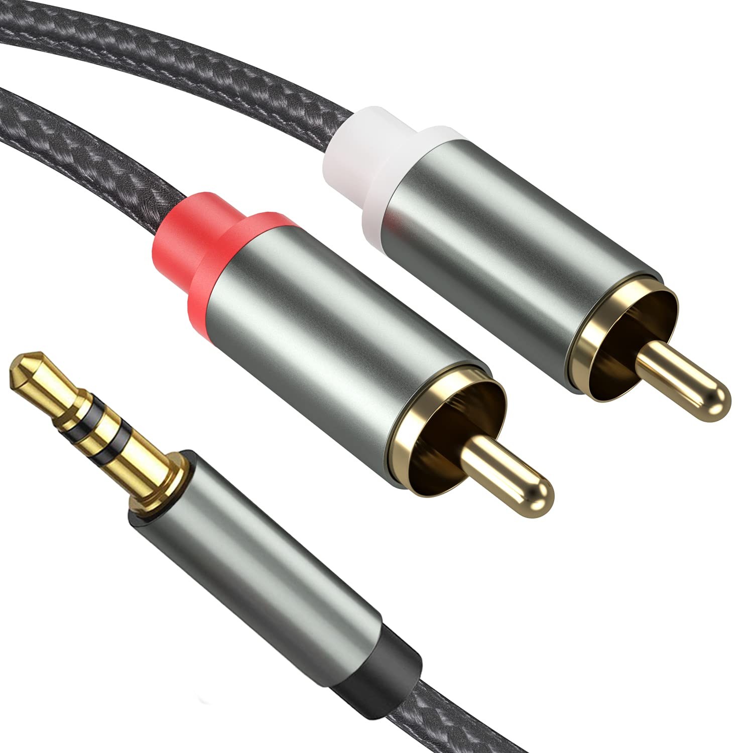 Froggen RCA to 3.5mm Audio Cable, Adapter, 1 meter, Silver