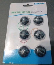 Shintop Cord Organizer, 6 Pack Black Charger Holder Cable Clips Wire Clips 