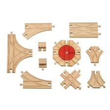 maxim enterprise, inc. Expansion Wooden Train Tracks Switch with Railway Cros...
