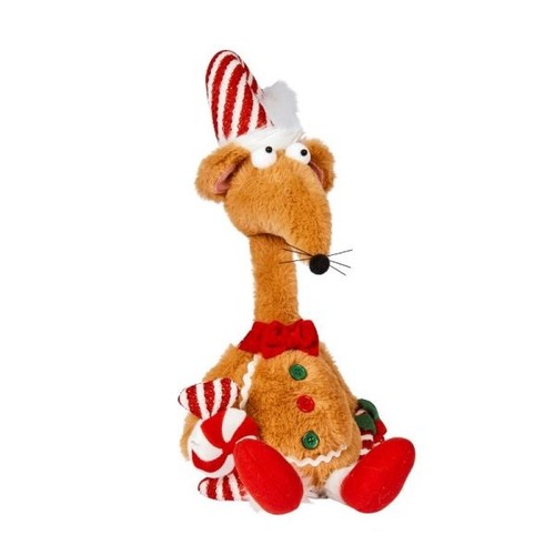 Christmas Gingerbread Rat Plush Decoration Figure Soft Home Large Festive Decor - Picture 14 of 34