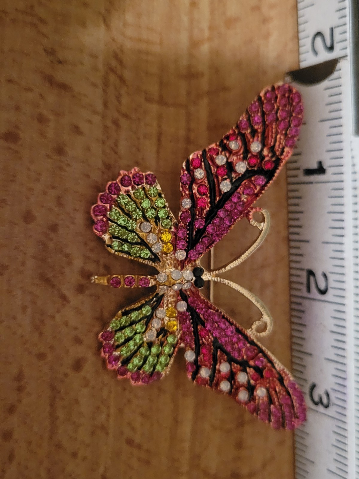 Big 3" Beautiful Multicolor Spring Rhinestone But… - image 2