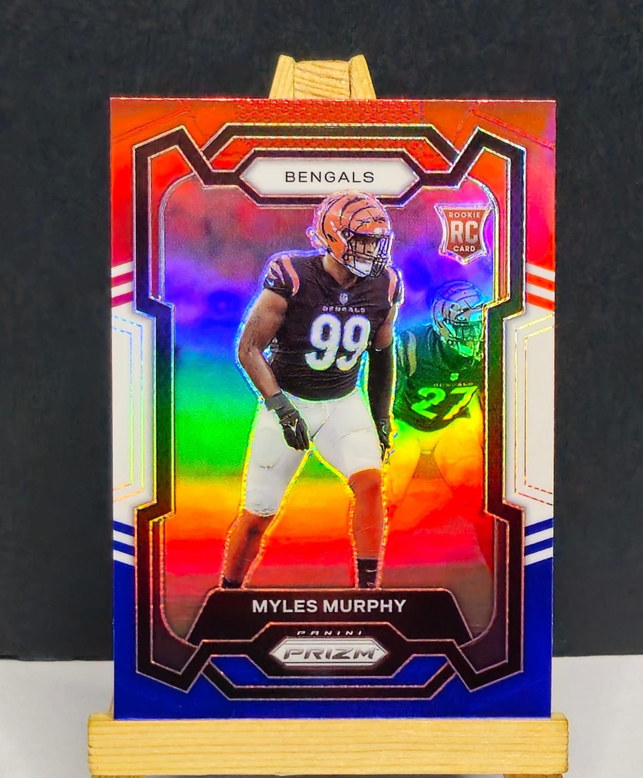 2023 Prizm #320 Myles Murphy RC RED WHITE BLUE PRIZM Bengals Rookie Card