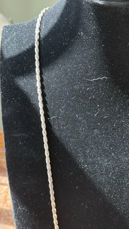 "Collar de cadena de cuerda de plata de ley 925 de 30"" - 3,3 mm - pesado 33,8 g" Foto 4 de 4