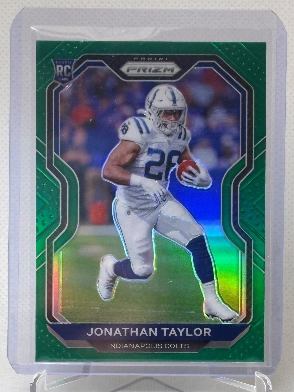 2020 Panini Prizm - Rookie Jonathan Taylor #332 Green Prizm Refractor RC Colts
