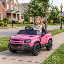 Qaba 12V Ride on Car Licensed Land Rover with Suspension  Remote, Pink