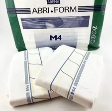 2 Pack Of Abena Abri-Form M4 Adult Plastic Overnight Diapers Medium ABDL