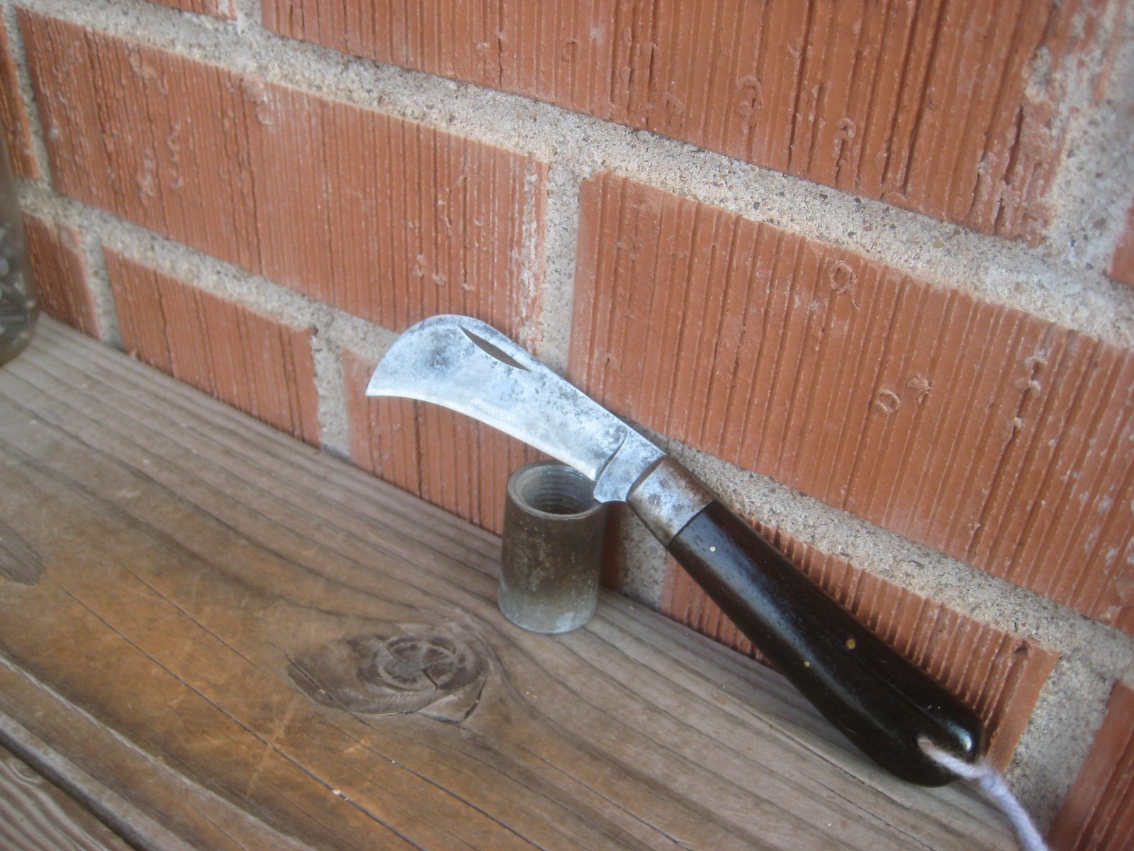 1920s Antique 1 Blade ** CATTARAUGUS *** Carbon Hawkbill Pruner Pocket Knife USA
