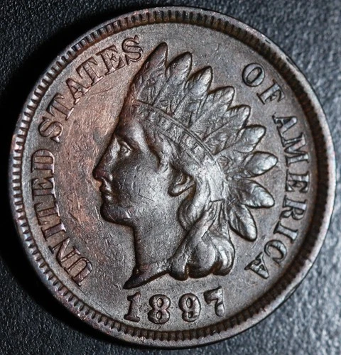 1897 INDIAN HEAD CENT - With LIBERTY & DIAMONDS - XF EF