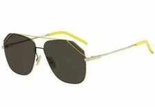 New FENDI FF M0043/S 0J5G Sunglasses, Gold yellow / Grey Lens