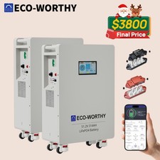 ECO-WORTHY 2Pack 48V 314AH 32.15kWh LiFePO4 Battery Vertical Standing Backup