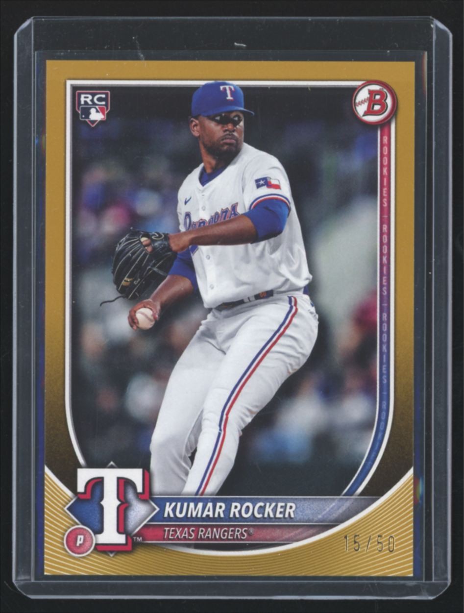 2025 Bowman Kumar Rocker RC /50 Texas Rangers #80 Gold Paper