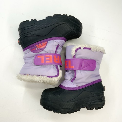 Sorel Girls Size 9 Winter Snow Boots Pink Purple Insulated Kid Youth Flurry - Picture 6 of 9
