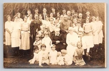 RPPC Postcard Portrait Real Photo Family Generations Early 1900s Large Reunion