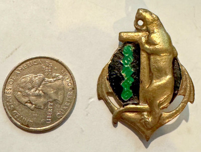 Vtg French Colonial Badge 5e BMEO Extreme Orient Indochina Drago Panther Anchor