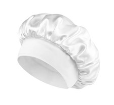 Women Silk Satin Night Sleep Cap Hair Bonnet Hat Head Cover Wide Band Elastic