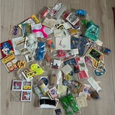 Vintage 80s  90s Cereal Box Prizes  Toy Lot   Stickers  Trinkets, Many Sealed