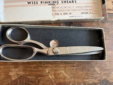 Vintage Wiss Pinking Shears 1942 Model C USA Made 9" Nickel Plated w/ Box