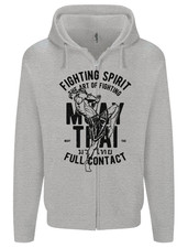Muay Thai Full Contact Martial Arts MMA Mens Zip Up Hoodie