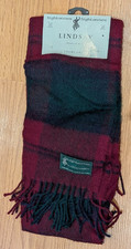 Vintage NEW Highlander by Lochcarron LINDSAY Plaid Wool Scarf Scotland