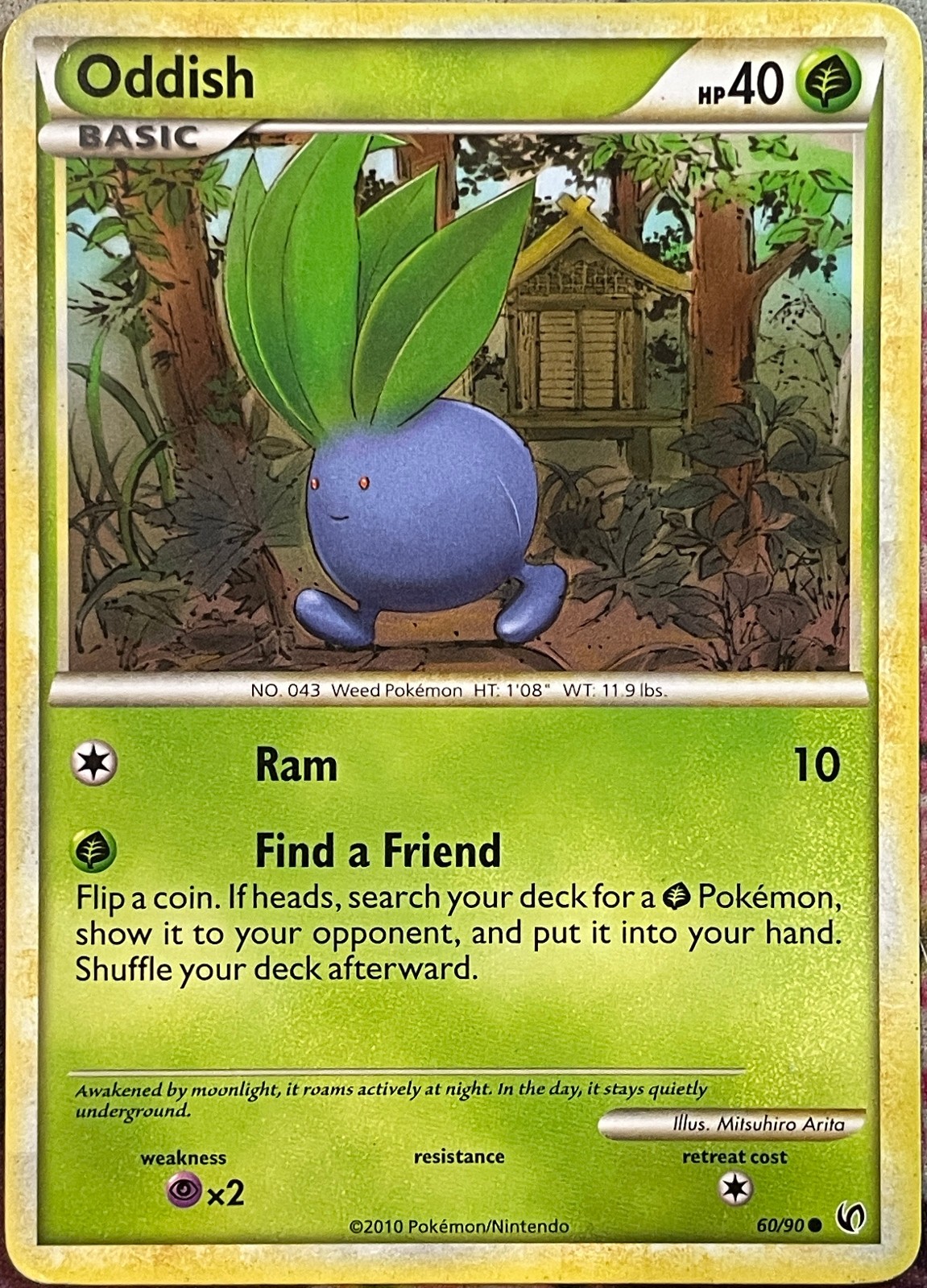 Oddish - 60/90 - HeartGold & SoulSilver Undaunted Pokemon 2010