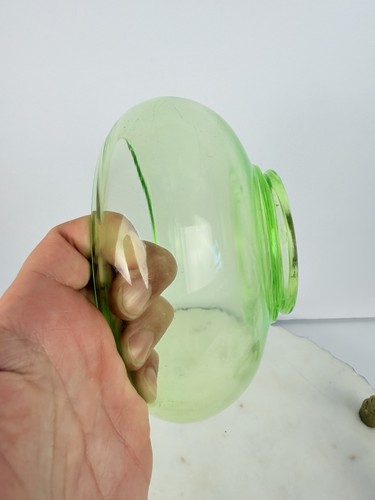 Viking Glass Lime Htf Epic Line Bird Lidded Candy Dish Base ONLY READ Glows - Picture 7 of 12