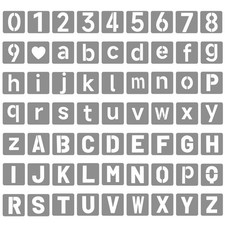 63 PCS 2 Inch Letter and Number Stencils, Reusable Alphabet Stencil, Plastic ...
