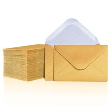 100 Pack Gold Mini Gift Card Envelopes 4x2.7 Inch Business Note Card Pockets
