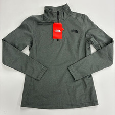 NWT The North Face Women's Gray Quarter Zip Pullover Fleece Slim Jacket Size S