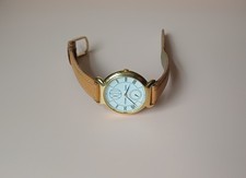 Rare Vintage Citizen Noblia Unique Dial Gold Tone Quartz Gents Watch, 34 mm